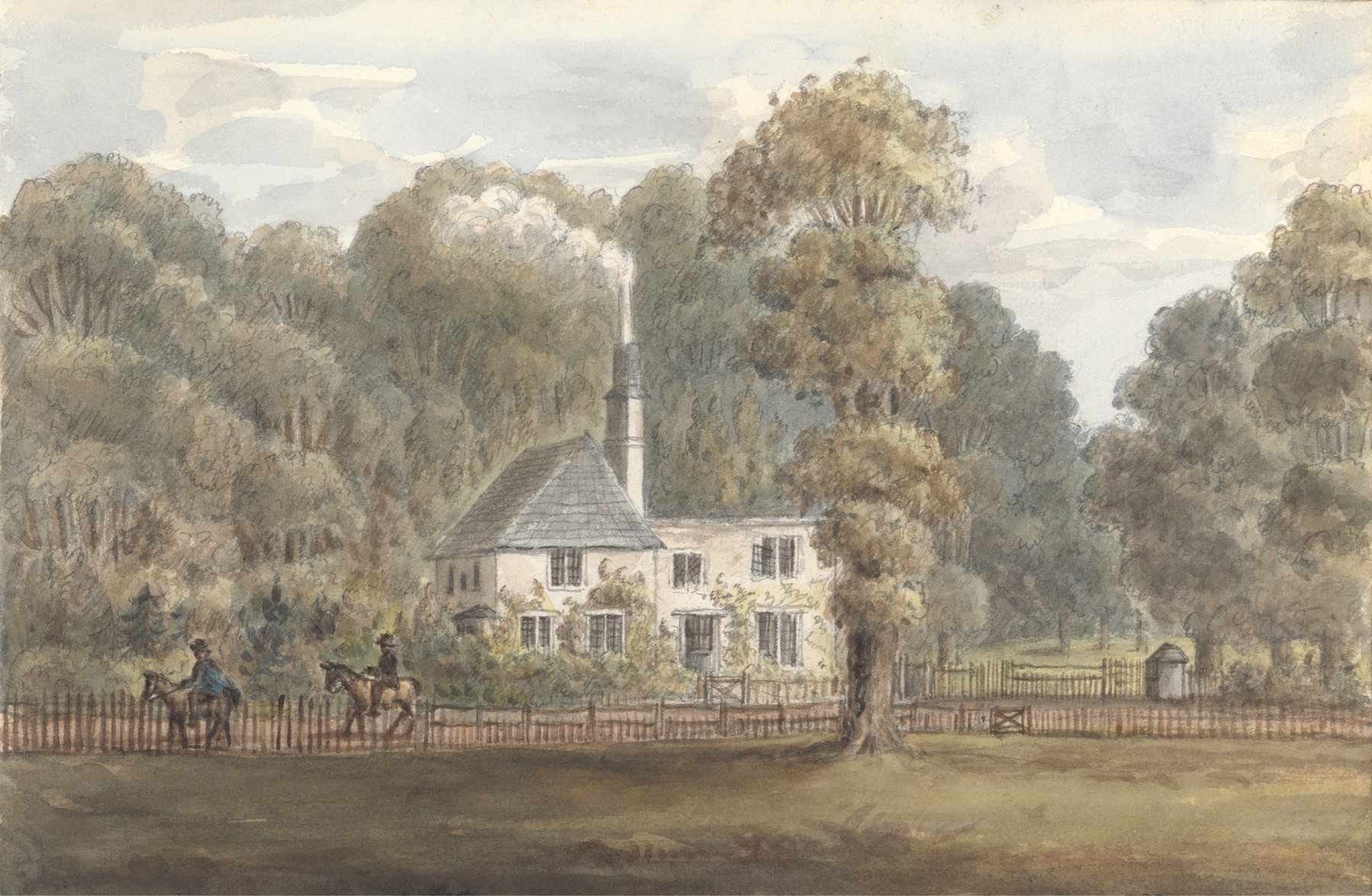 Grove Cottage, Wanstead by Anne Rushout, depicting a tranquil garden landscape in unknown medium.