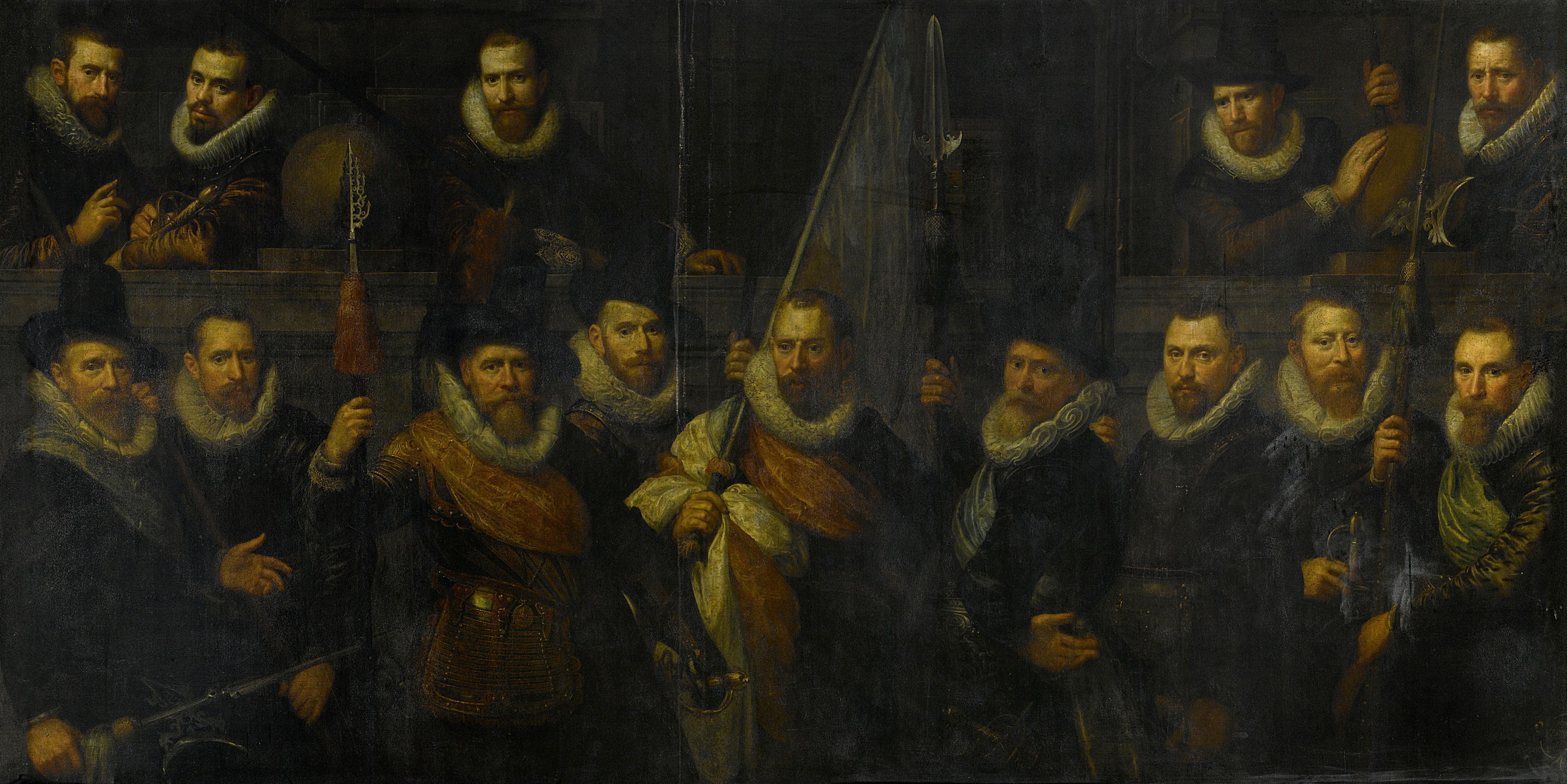 Historical oil painting by Paulus Moreelse depicting civic guardsmen in Amsterdam