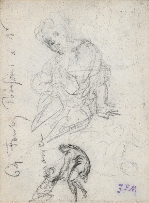 A study of a seated child by Jean-François Millet.