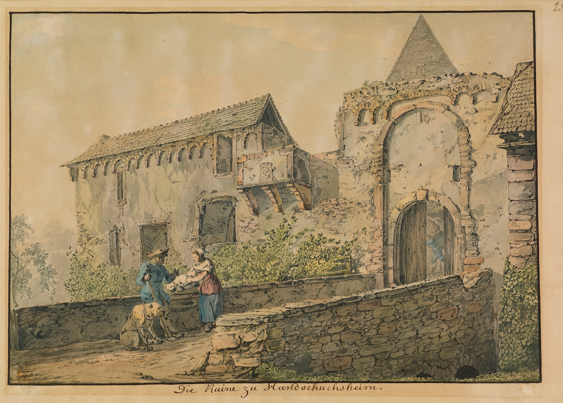 Ruin of the Tiefburg at Handschuhsheim, watercolor on paper by Carl Philipp Fohr