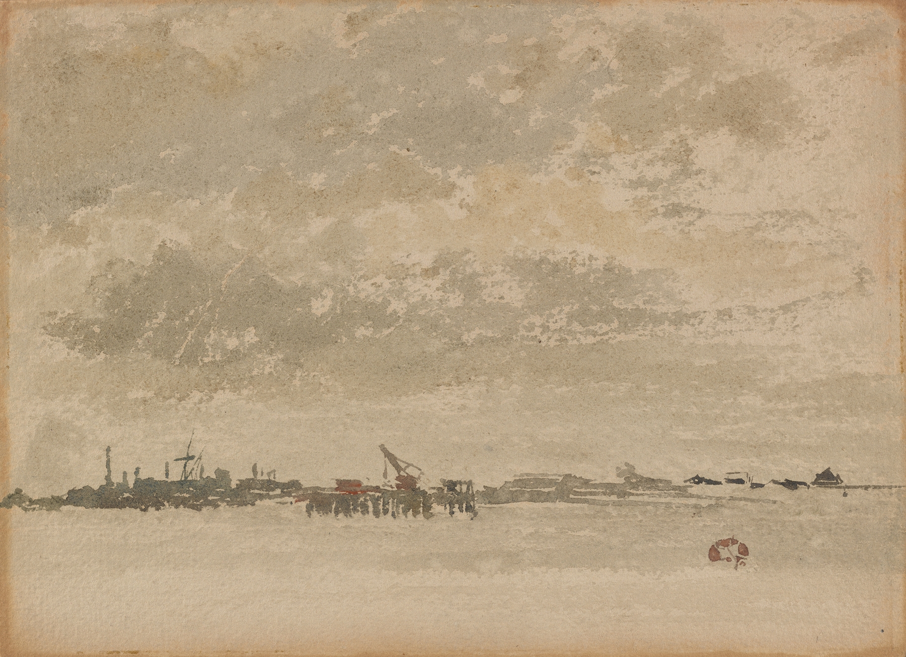 Grey and Silver–Purfleet, oil on canvas by James Abbott McNeill Whistler