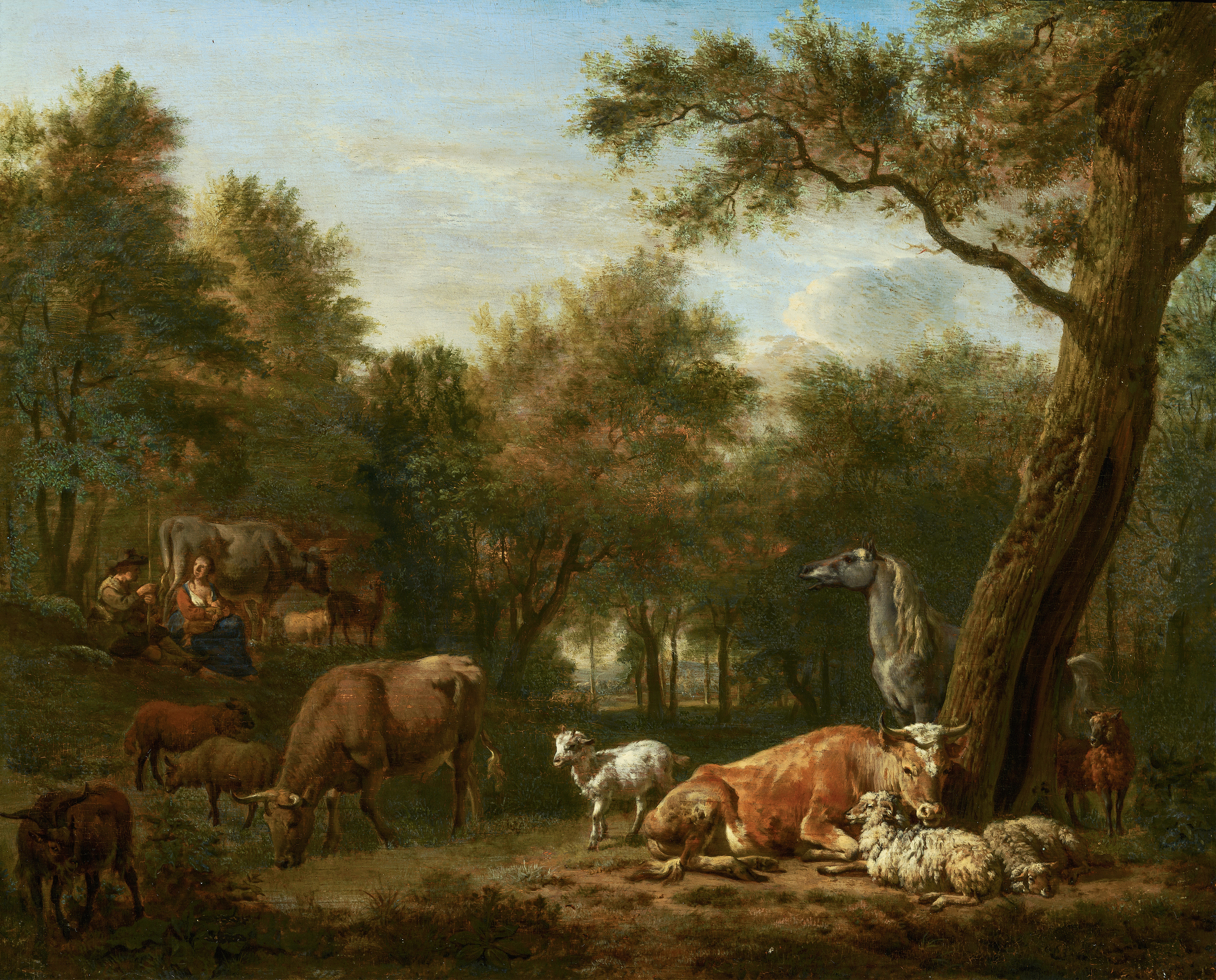 Wooded Landscape with Cattle, by Adriaen van de Velde, public domain