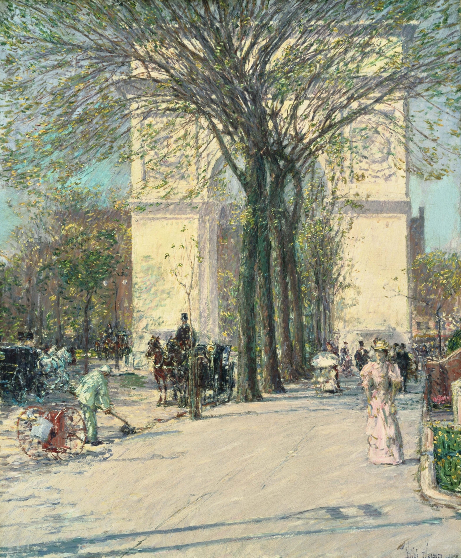 Washington Arch, Spring, by Childe Hassam, public domain