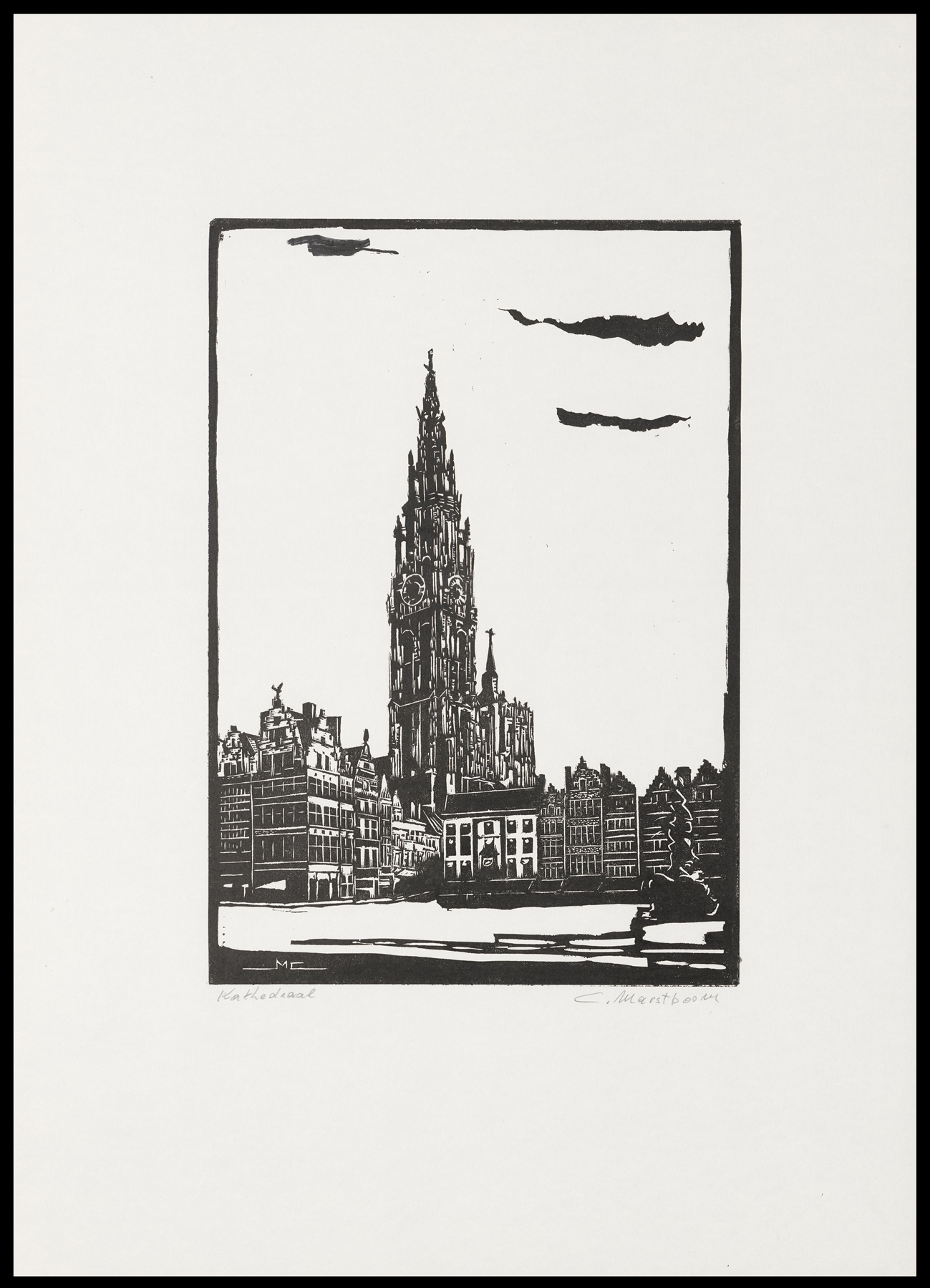Gothic architecture of Kathedraal by C. Marstboom, featuring intricate stonework and light.