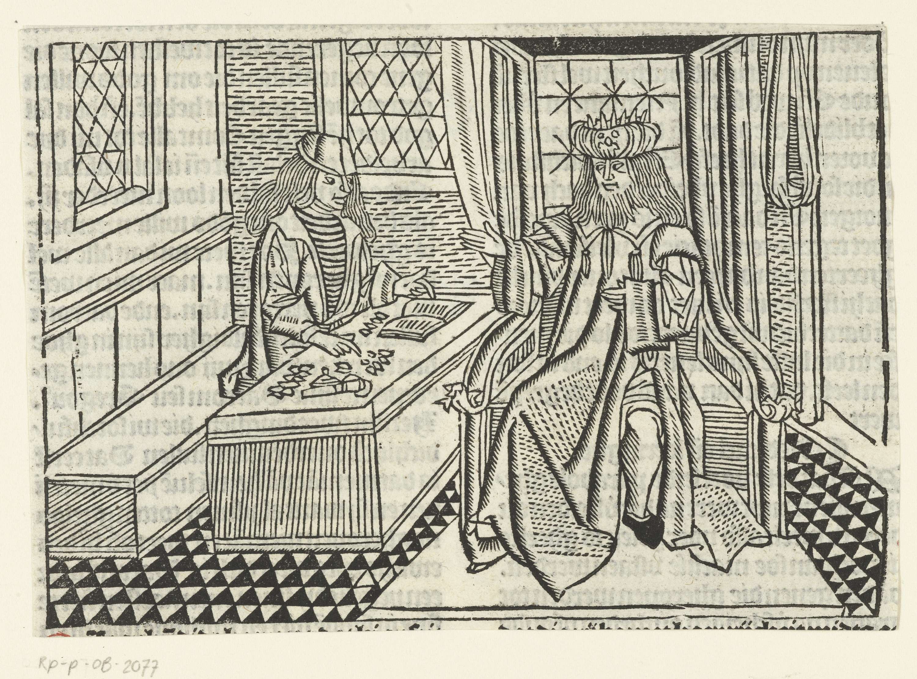 Figurative drawing on paper by Master of Delft depicting a rich man in warm light