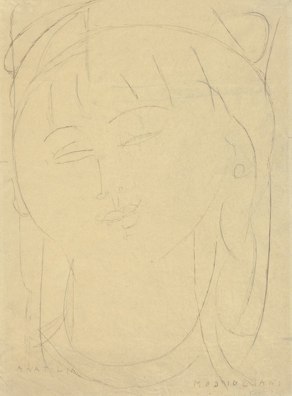 Amedeo Modigliani's 'Head of Anatolia' is a striking portrait characterized by elongated forms.
