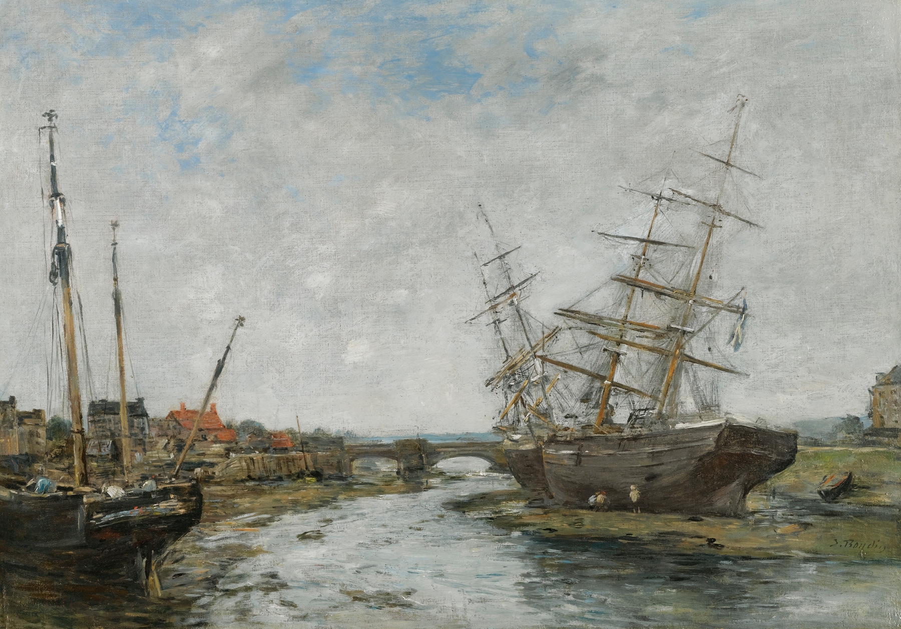 La Touques. Marée Basse, by Eugène Boudin, public domain