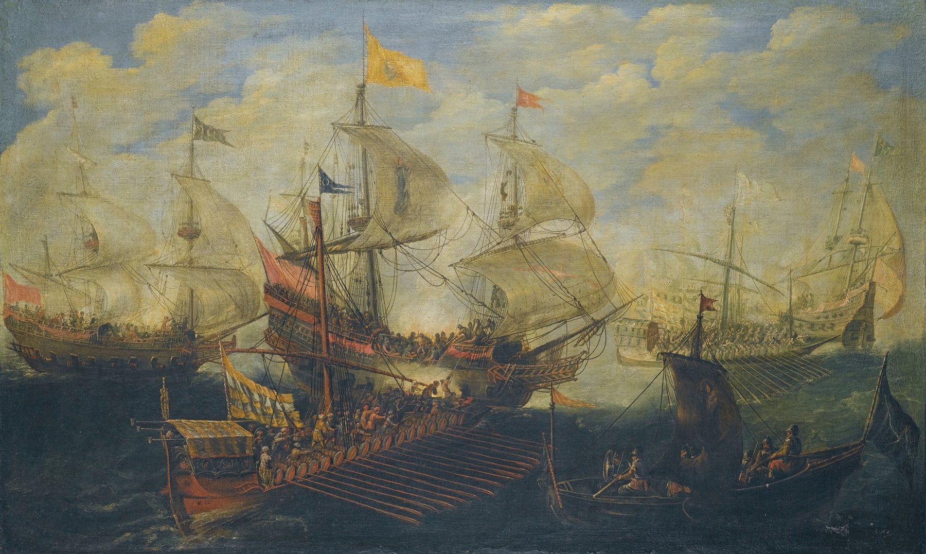 A Naval Battle Between Turks And Christians, by Andries van Eertvelt, public domain