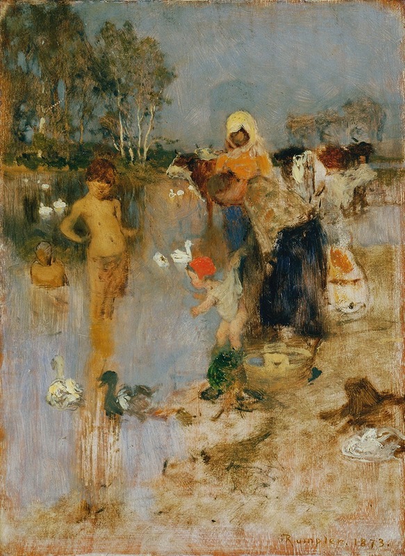 Franz Rumpler's painting 'Sommer' captures a vibrant summer landscape.