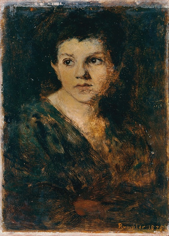 A portrait of a young boy by Franz Rumpler.