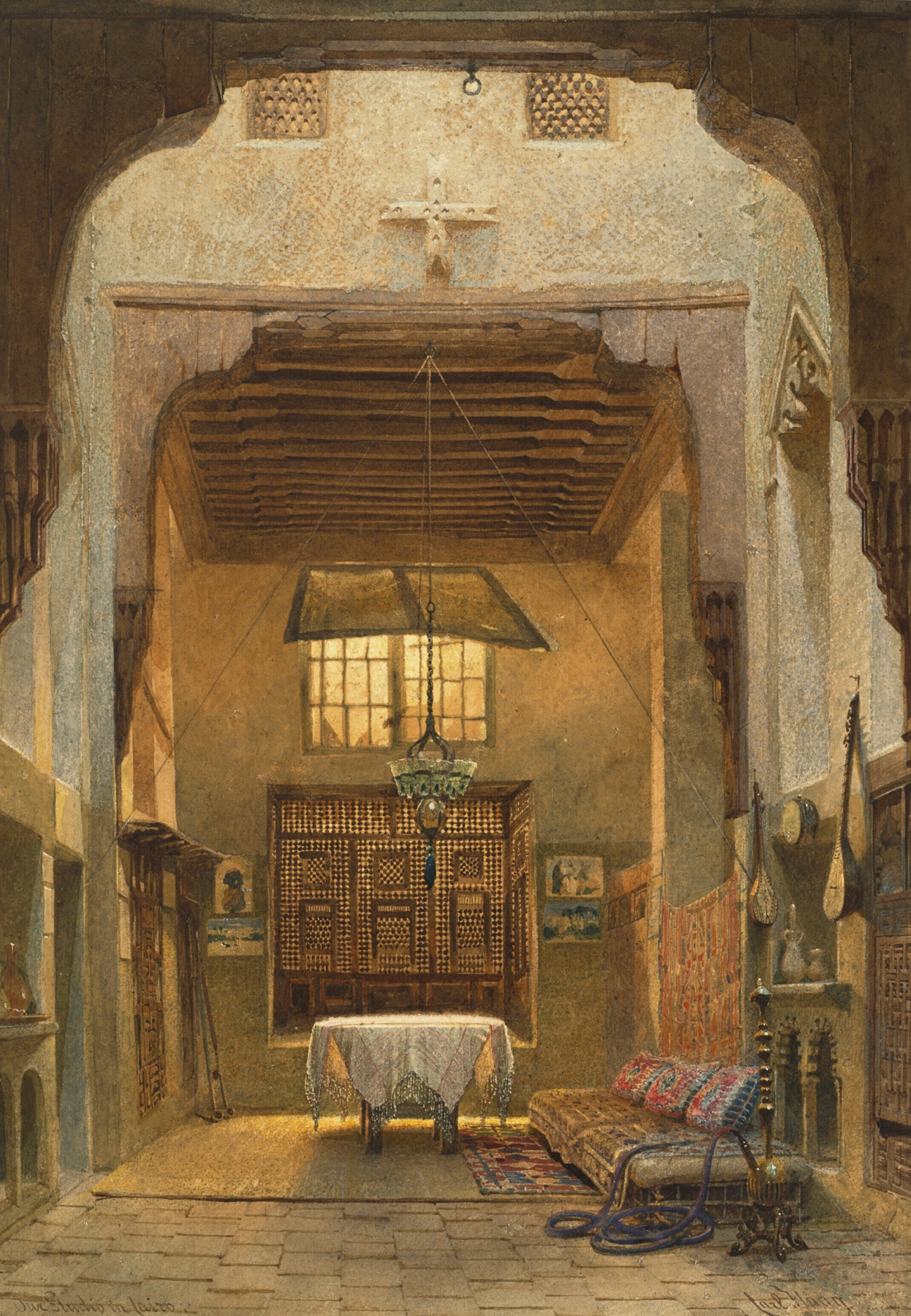 The artist’s studio in Cairo, oil on canvas by Carl Haag