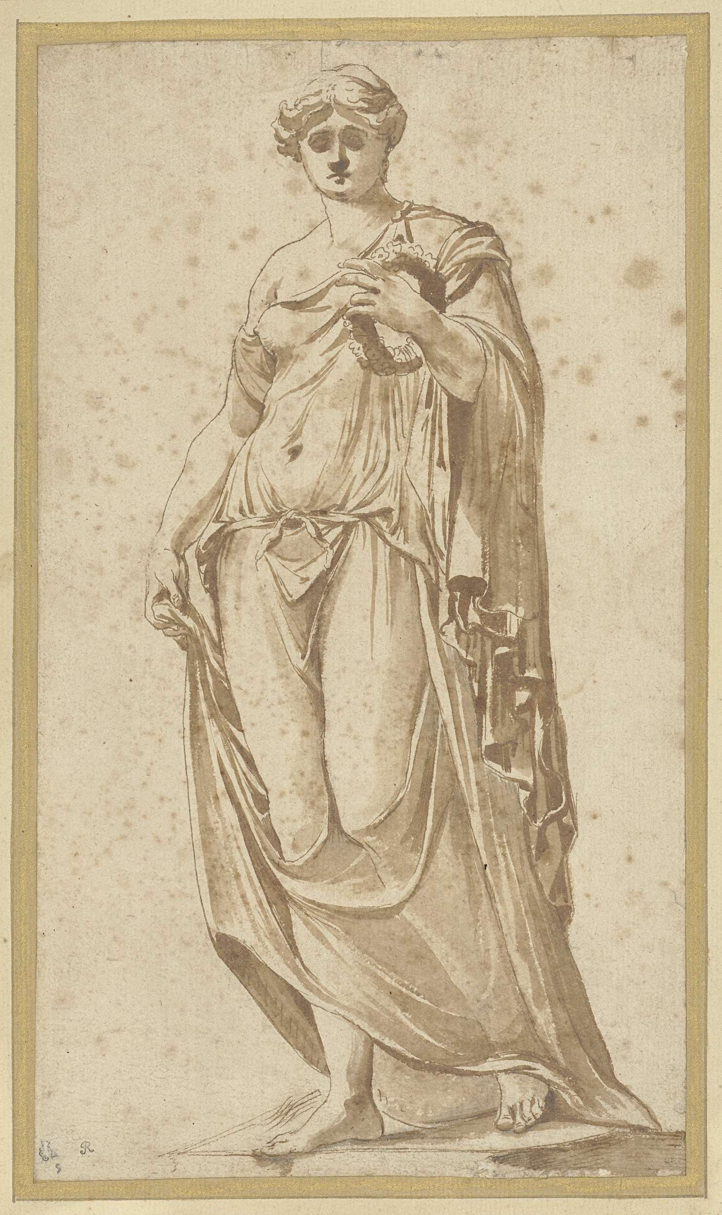 Flora Farnese, van voren gezien, by Nicolas Poussin, public domain