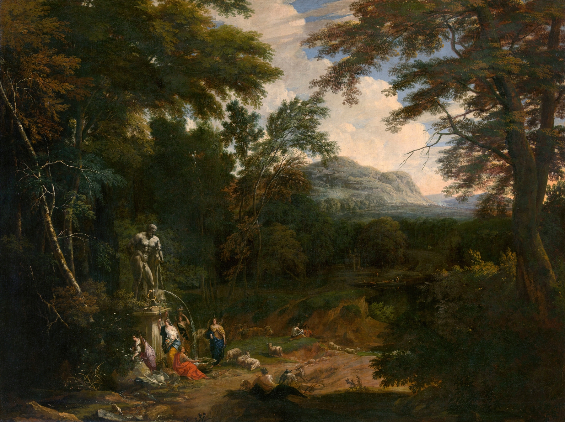 Landscape by Cornelis Huysmans, oil painting depicting a serene horizon and nature.