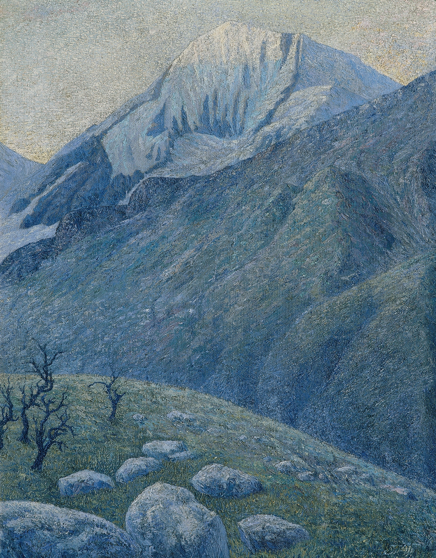 Königspitze by Alois Hans Hubner, oil on canvas, serene landscape with mountains and a lake