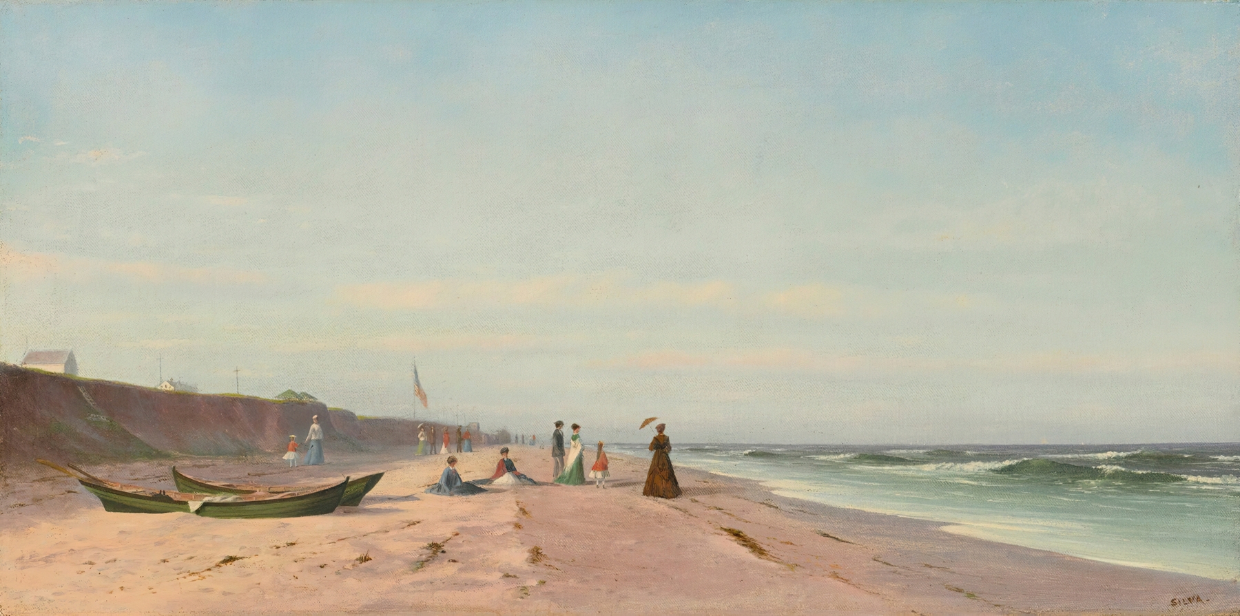 The Beach At Long Branch, New Jersey, by Francis Augustus Silva, public domain