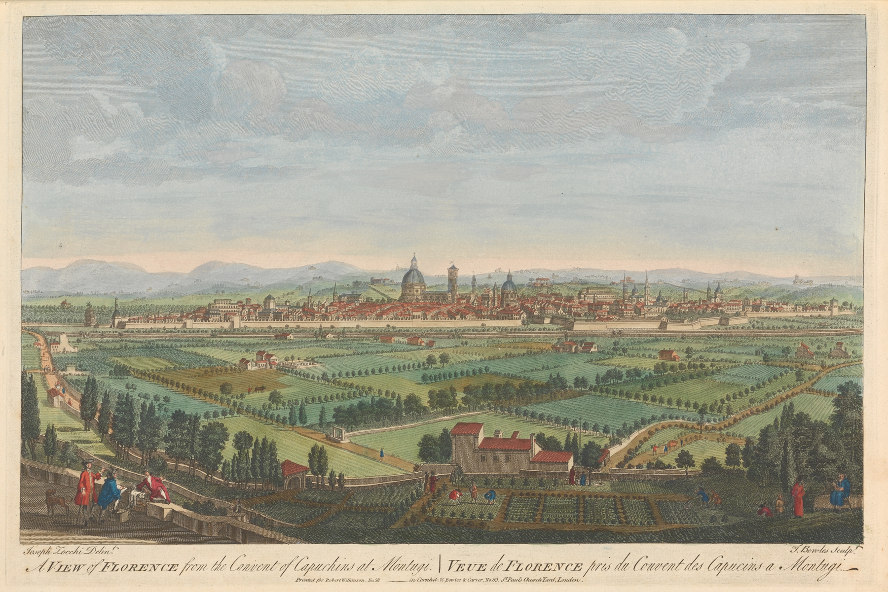 Landscape oil painting by Thomas Bowles III depicting Florence at twilight