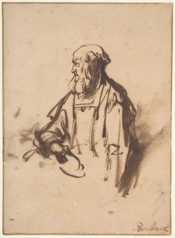 Rembrandt's 'Old Man in Profile' captures the essence of aging with rich textures and deep shadows.