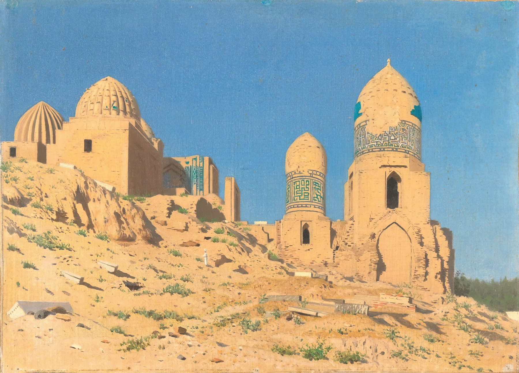 Shah-i-Zinda Mausoleum in Samarkand, by Vasily Vereshchagin, public domain