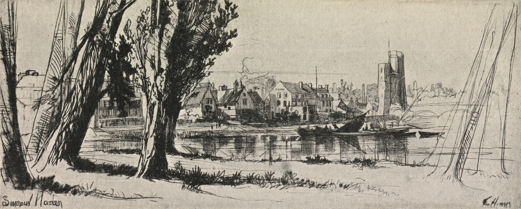 Fulham, by Francis Seymour Haden, public domain