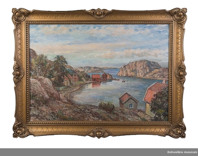 Landscape by Tycho Ödberg, oil painting depicting a cityscape.