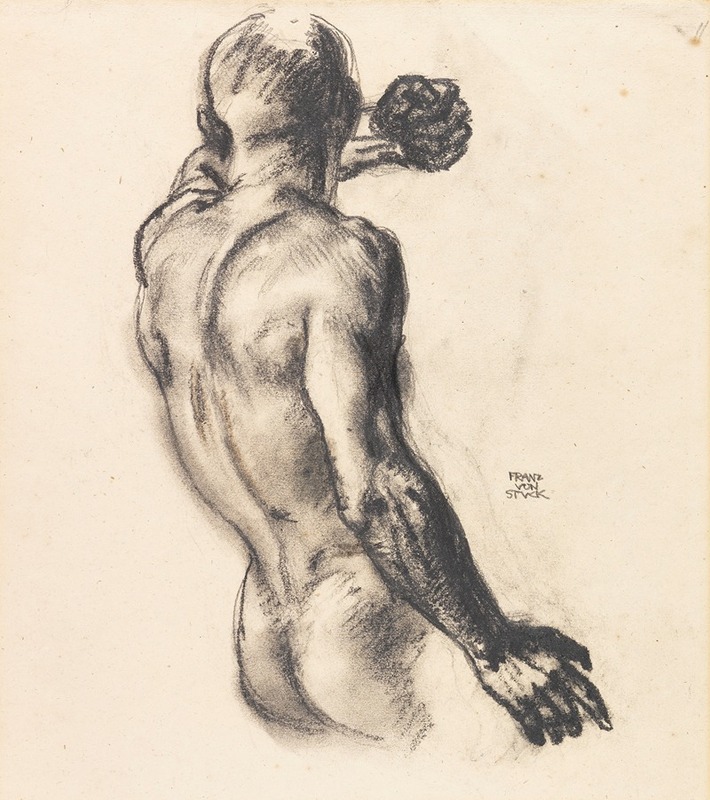 A study of a male figure by Franz von Stuck.