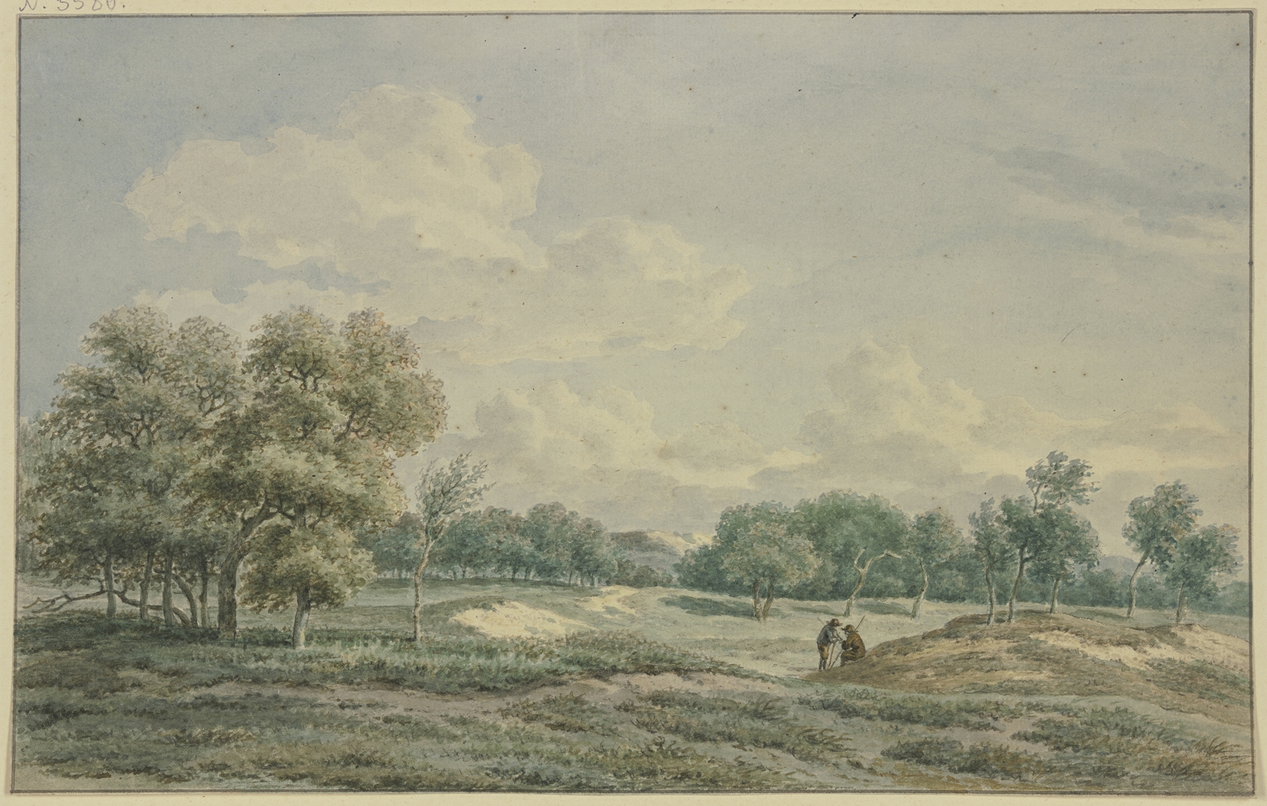 Landscape by Jan Evert Grave, Romanticism, depicting a dreamscape with lush foliage.