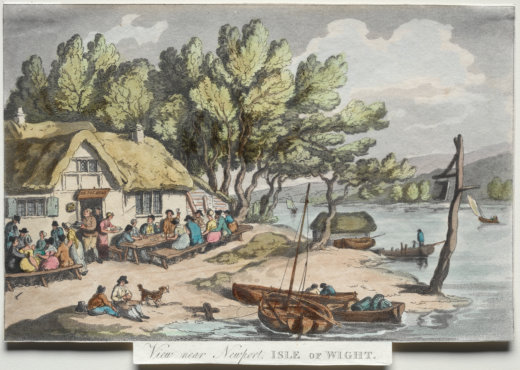 Rowlandson’s Sketches from Nature; View near Newport, Isle of Wight, by Thomas Rowlandson, public domain