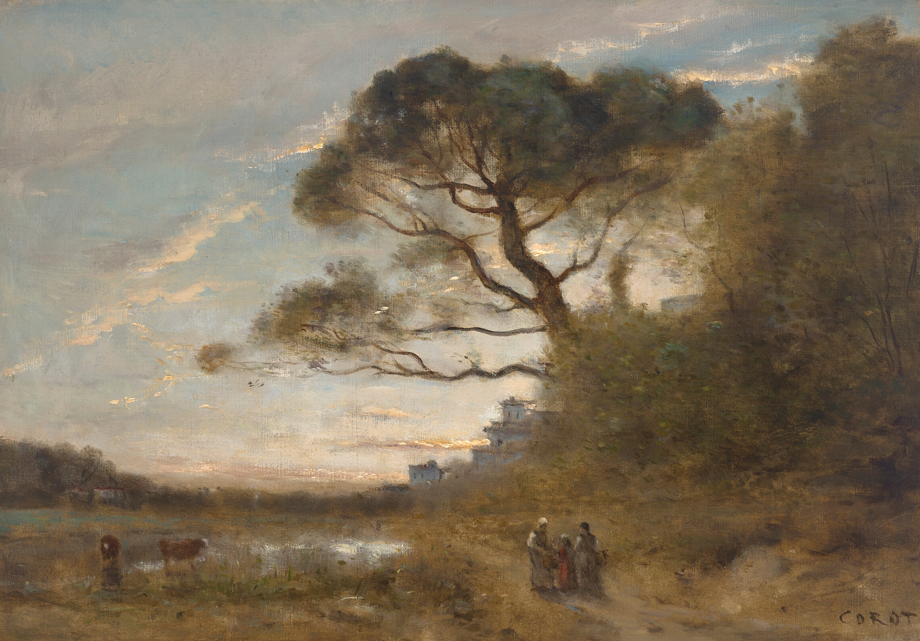 Le grand pin parasol (Souvenir d’Italie), by Jean-Baptiste-Camille Corot, public domain