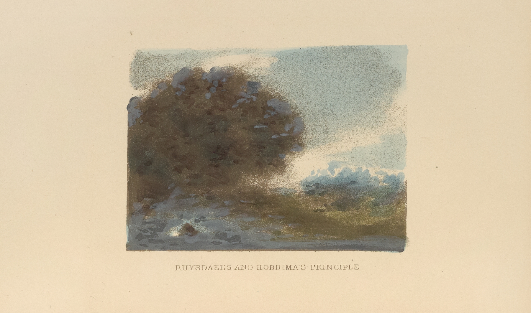 Landscape by Frank Howard, 1838, depicting a serene sky and detailed foliage.
