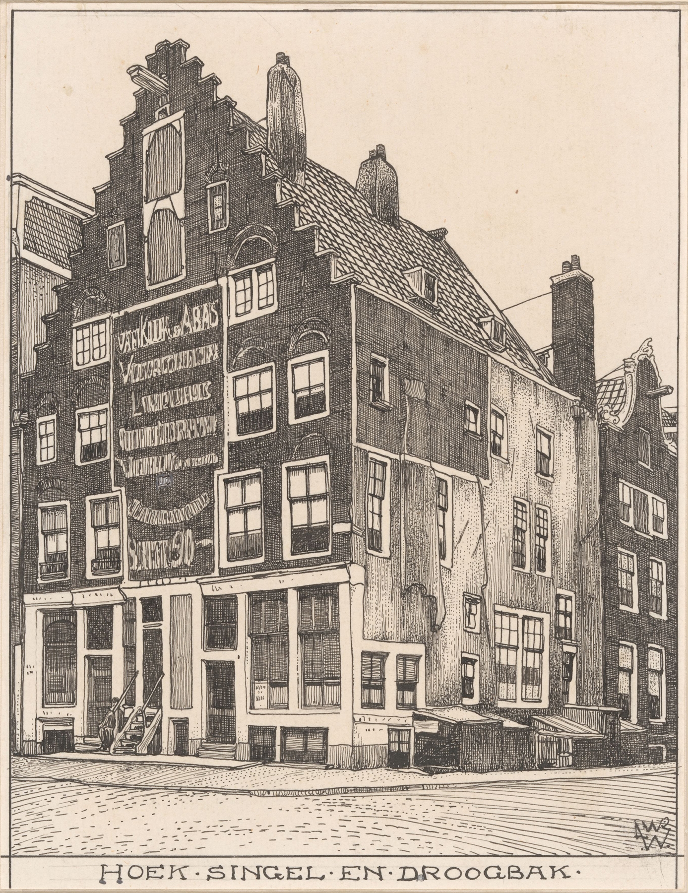 Architecture of Het Spaanse Huis, oil on canvas by Willem Wenckebach