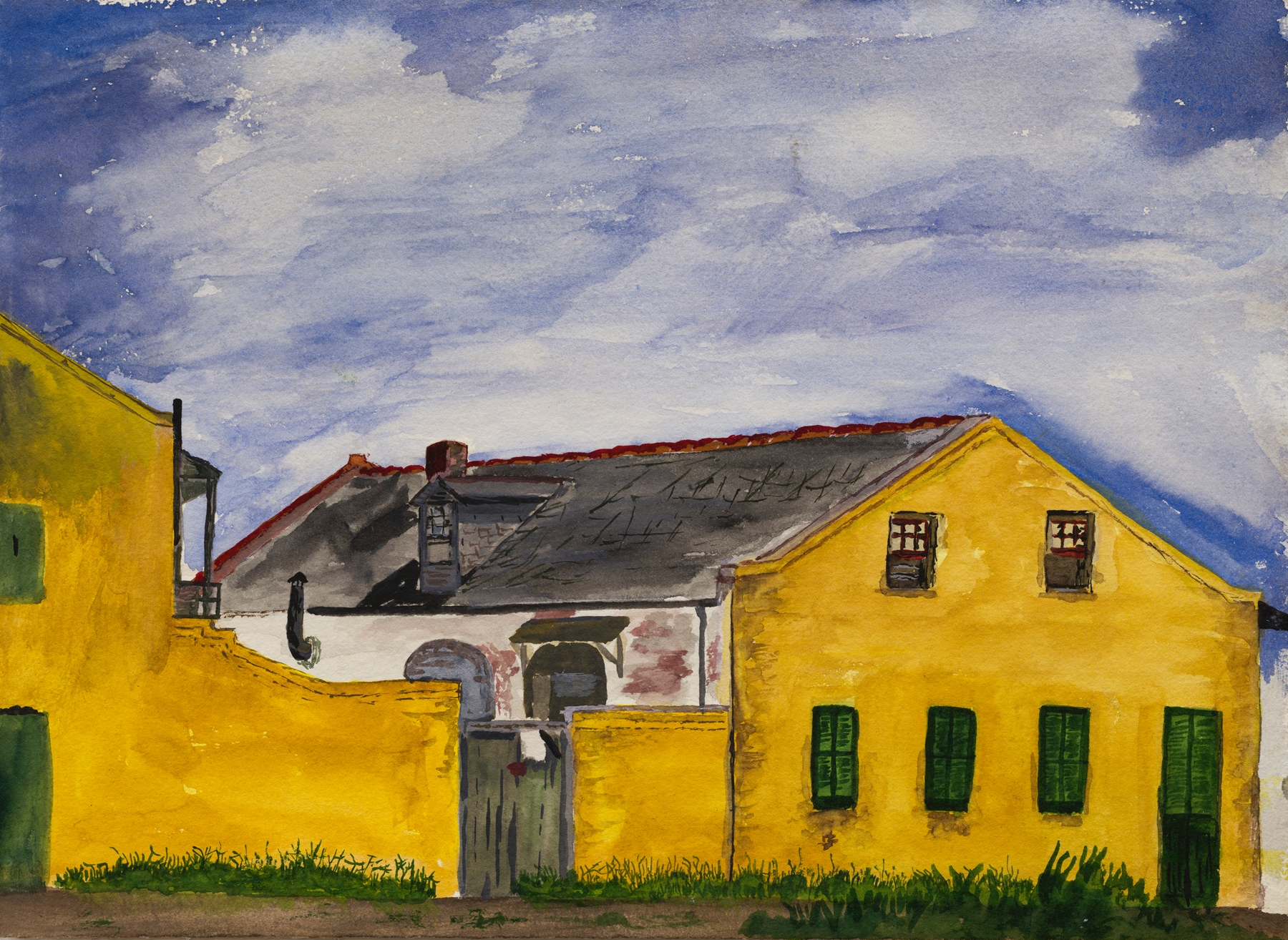 Interior scene of Yellow House by Joseph Thomas Williams, featuring vibrant colors and twilight shadows.