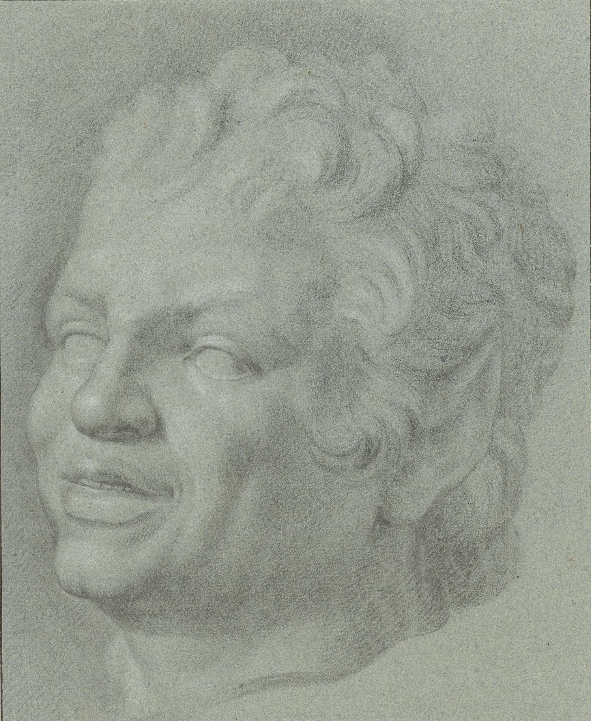 Neoclassical portrait on paper by Anton Raphael Mengs featuring a male figure