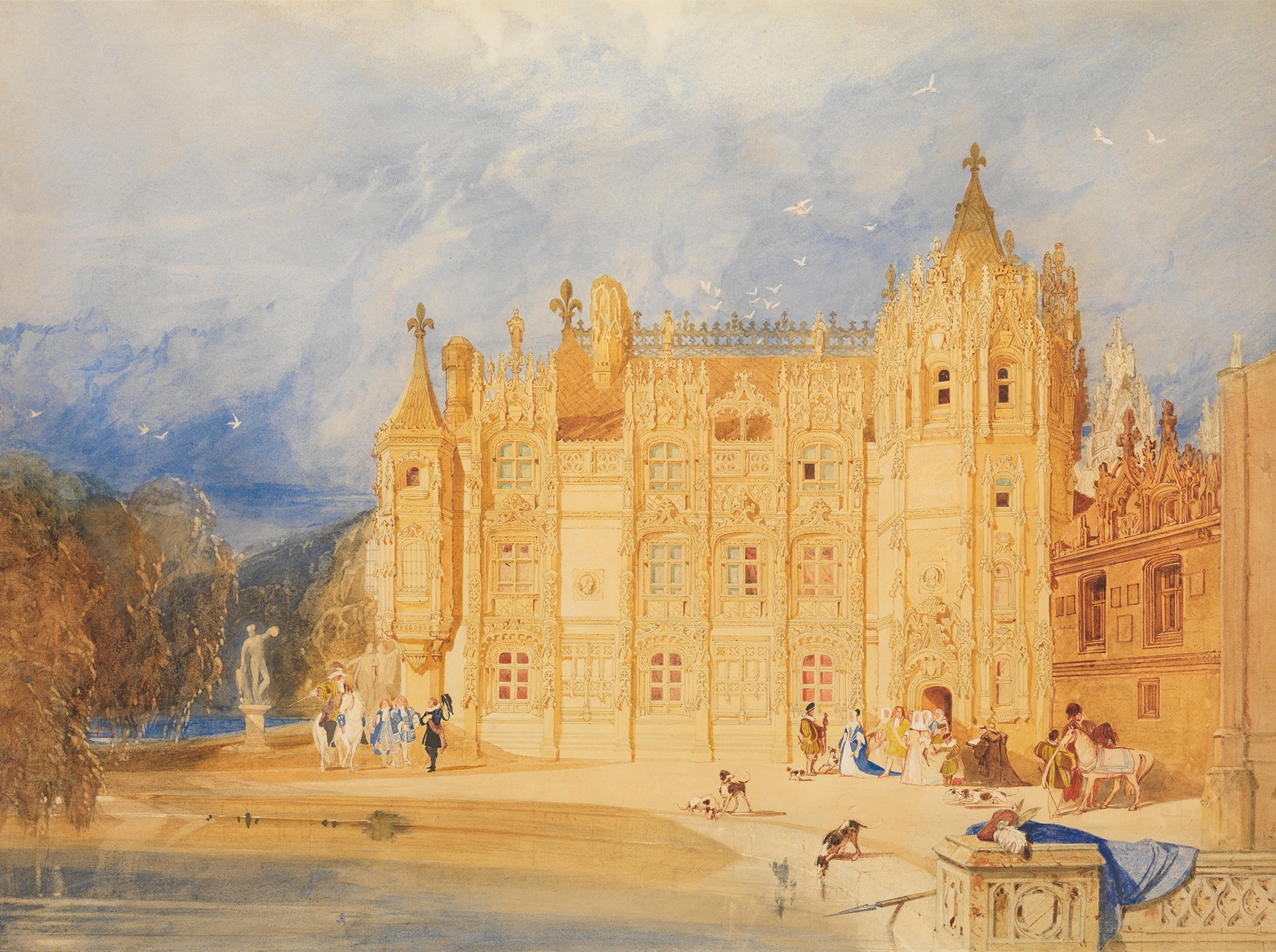 The Abbatial House, Abbey of St. Ouen, Rouen, by John Sell Cotman, public domain