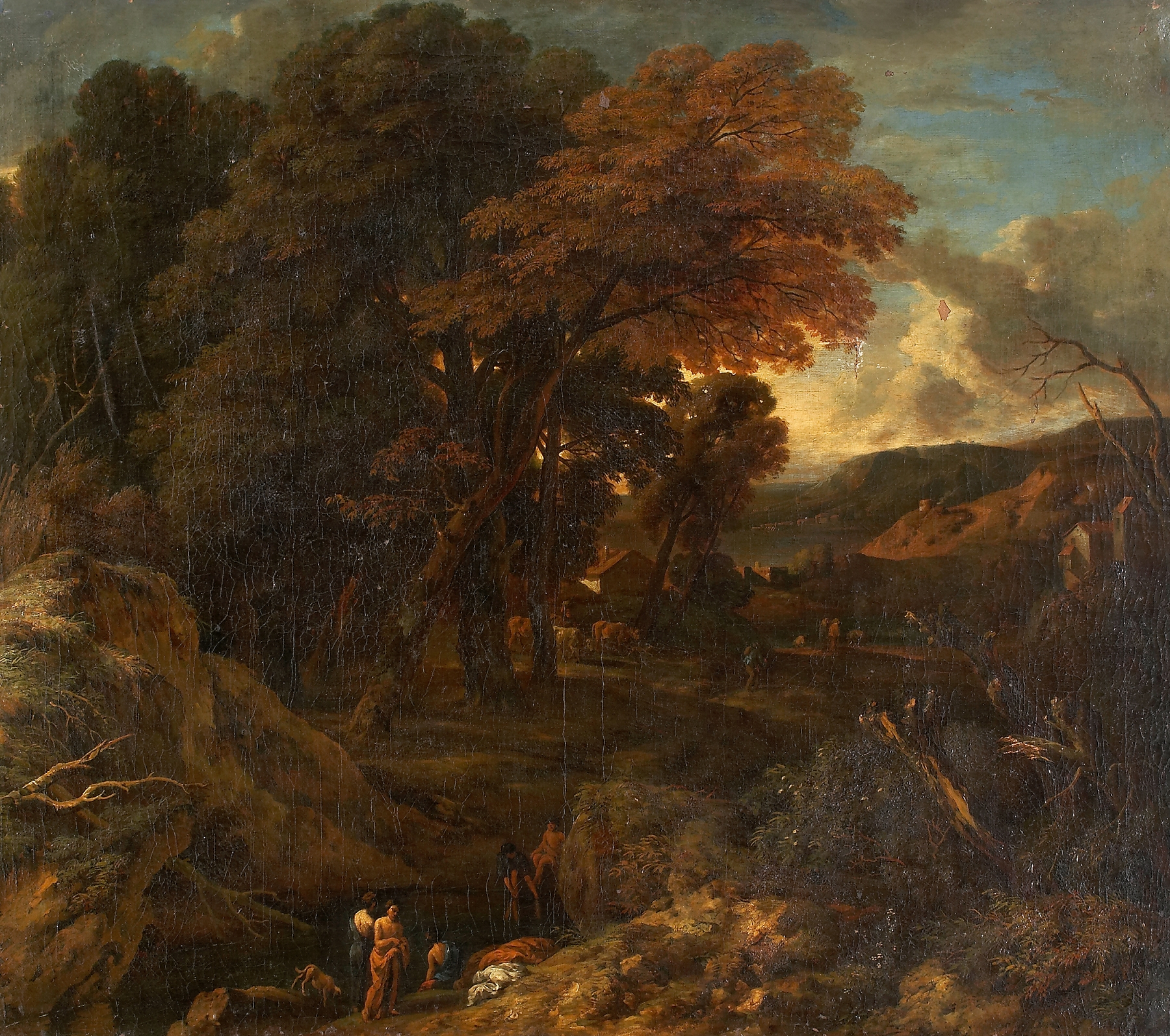 Southern Landscape with Bathers, oil painting by Cornelis Huysmans