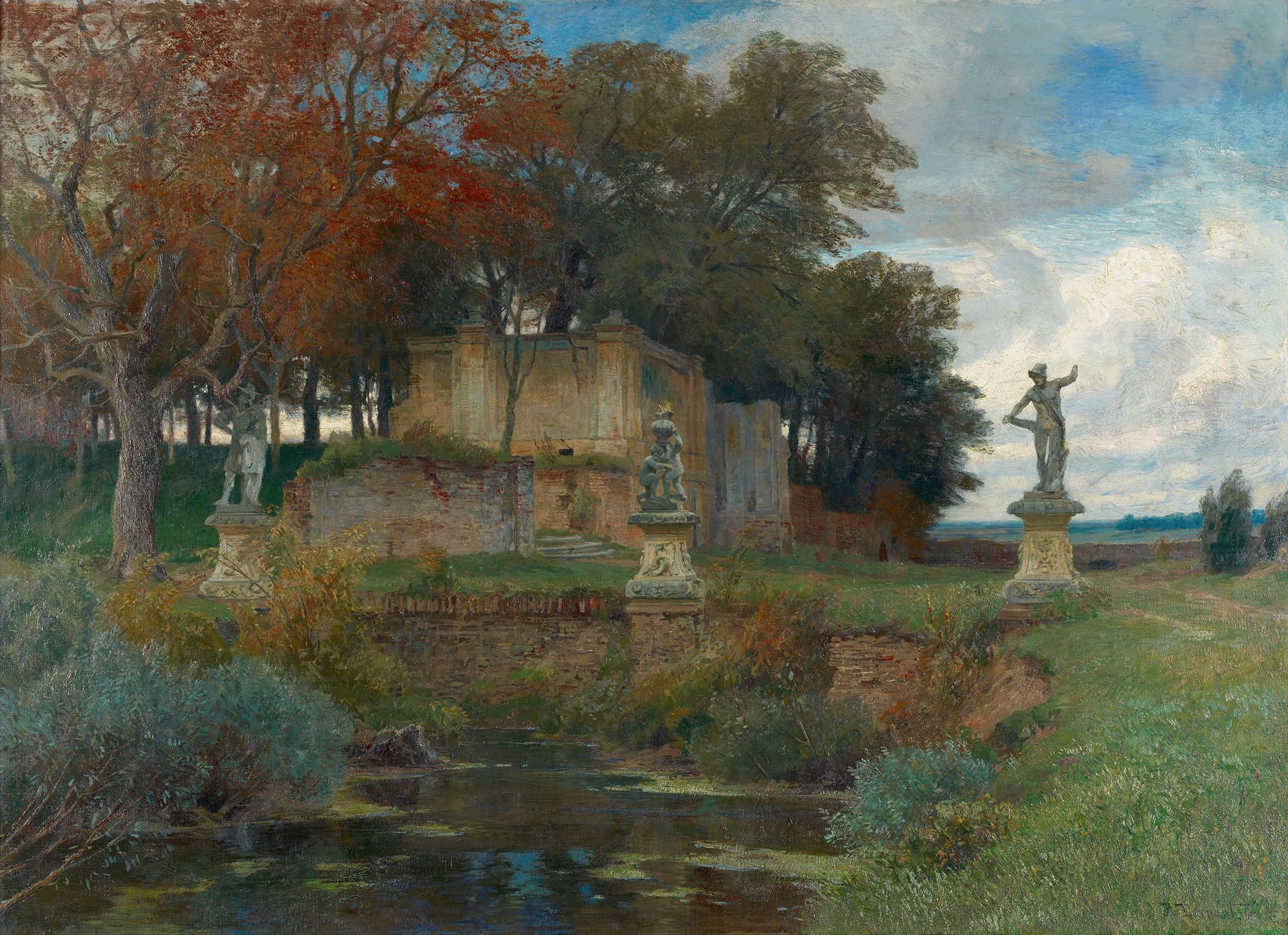 Marine scene with submerged treasure in water by Hugo Darnaut