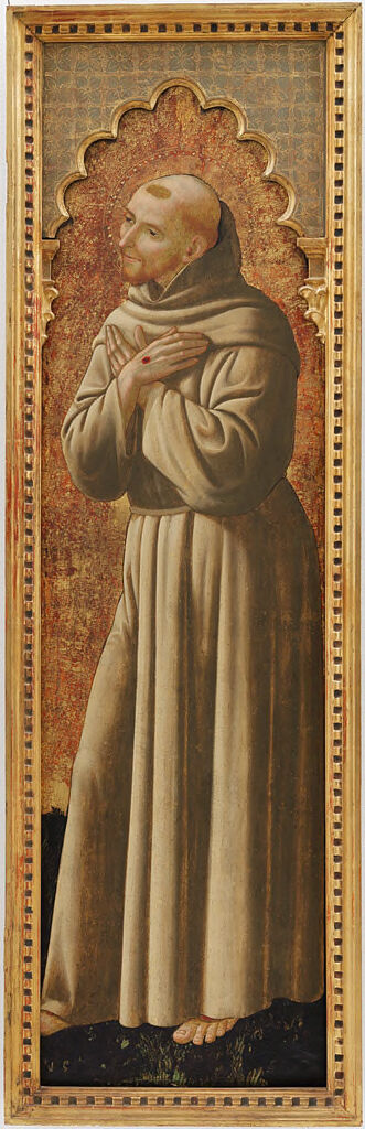 Saint Francis: side panel from a triptych, by Niccolò da Foligno, public domain