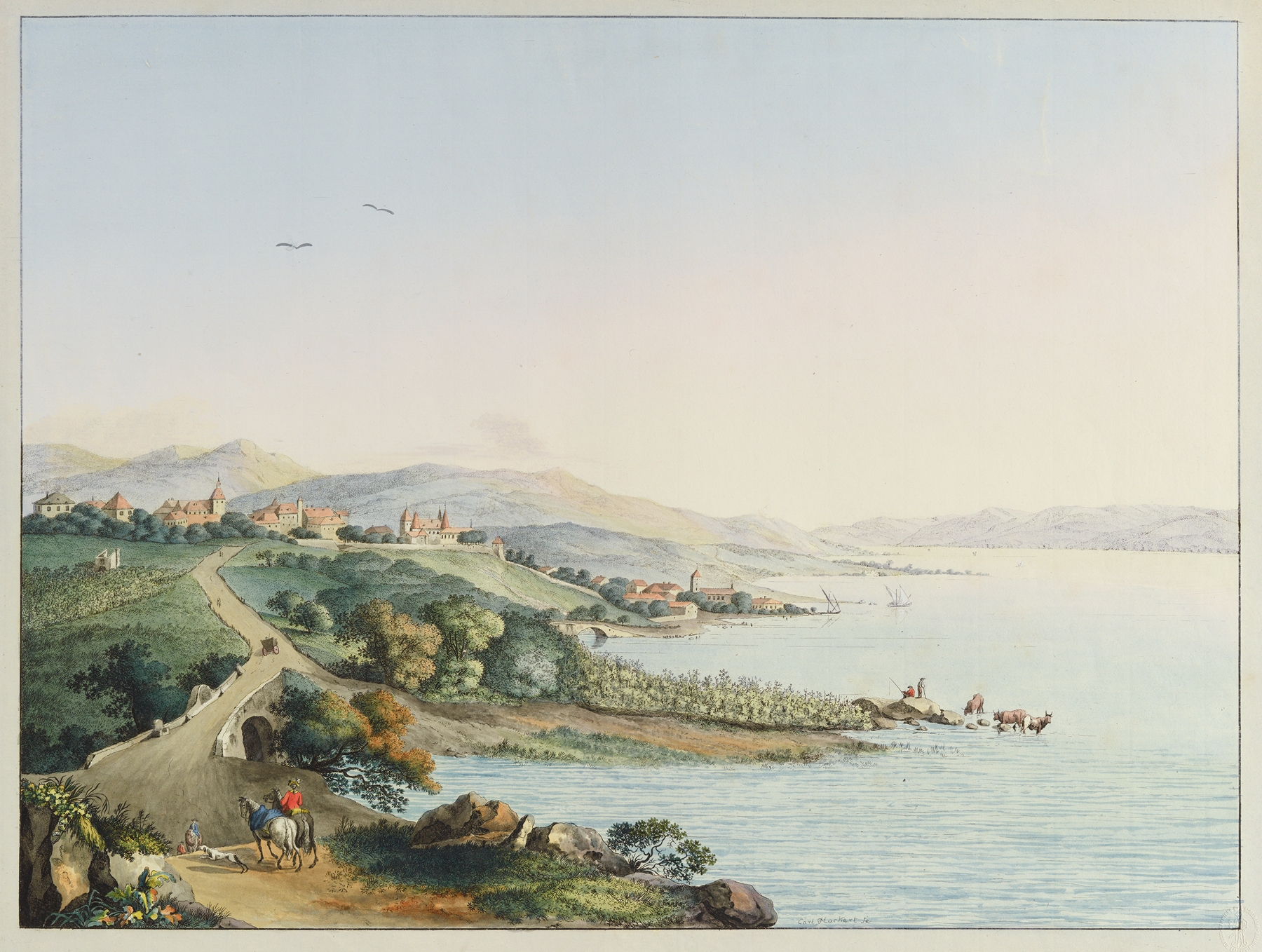Vüe de Nion, by Carl Ludwig Hackert, public domain