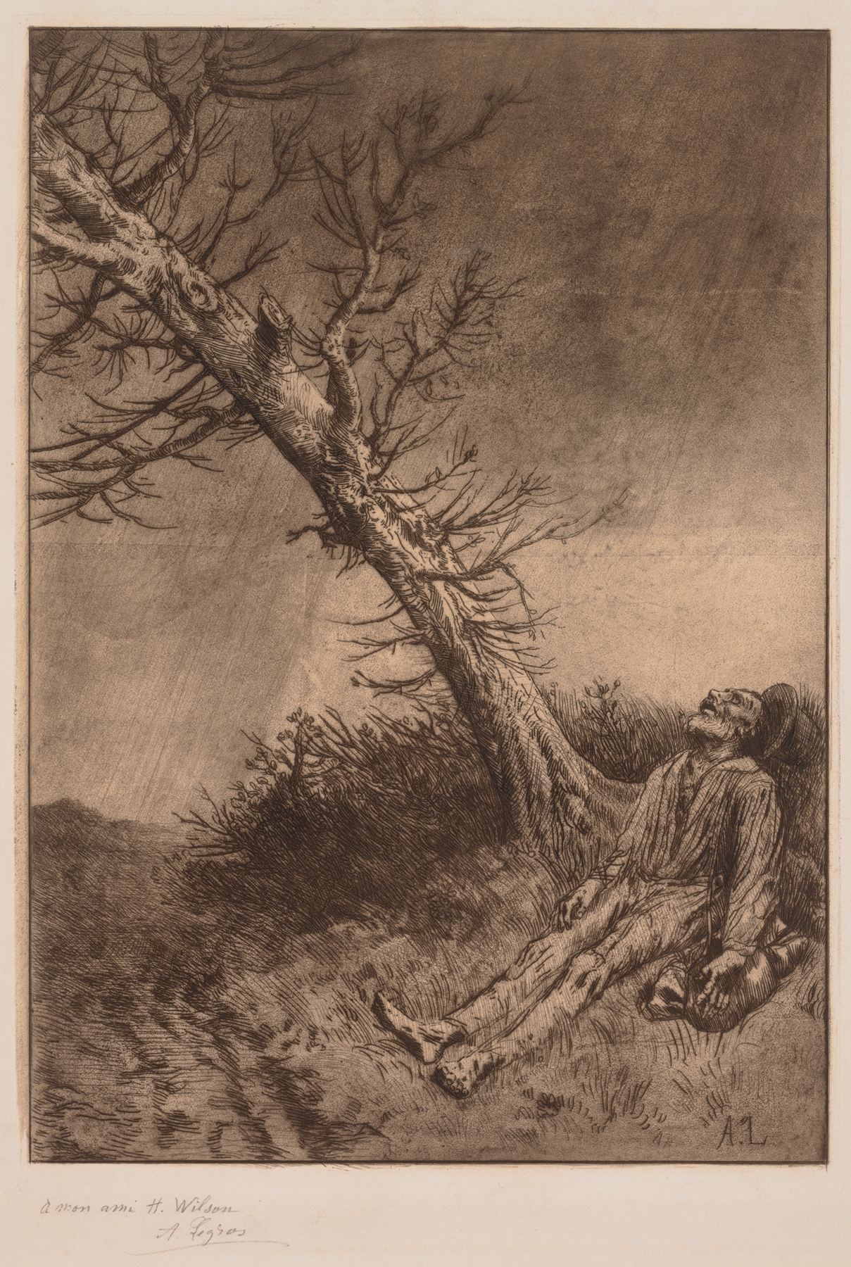 Death of a Vagabond, by Alphonse Legros, public domain