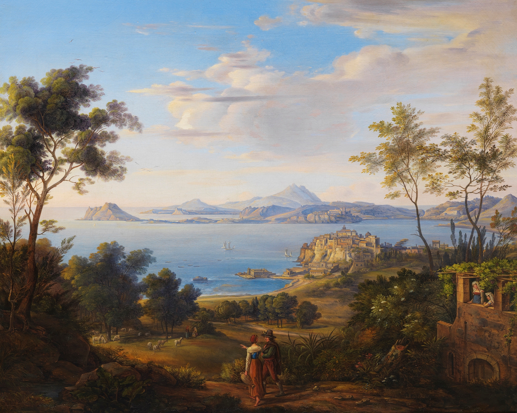Marine scene depicting Die Bucht von Pozzuoli bei Neapel by Johann Joachim Faber, unknown medium