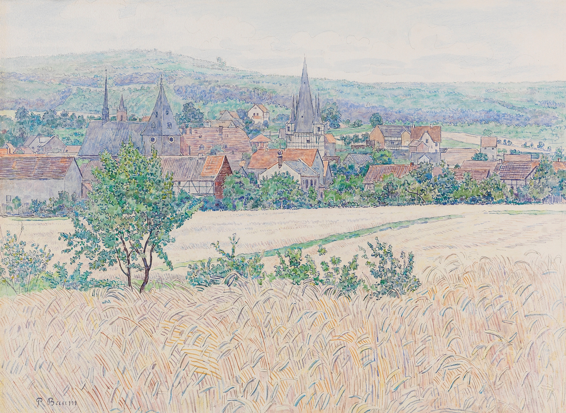 Corn fields outside Neustadt in Hesse, by Paul Baum, public domain