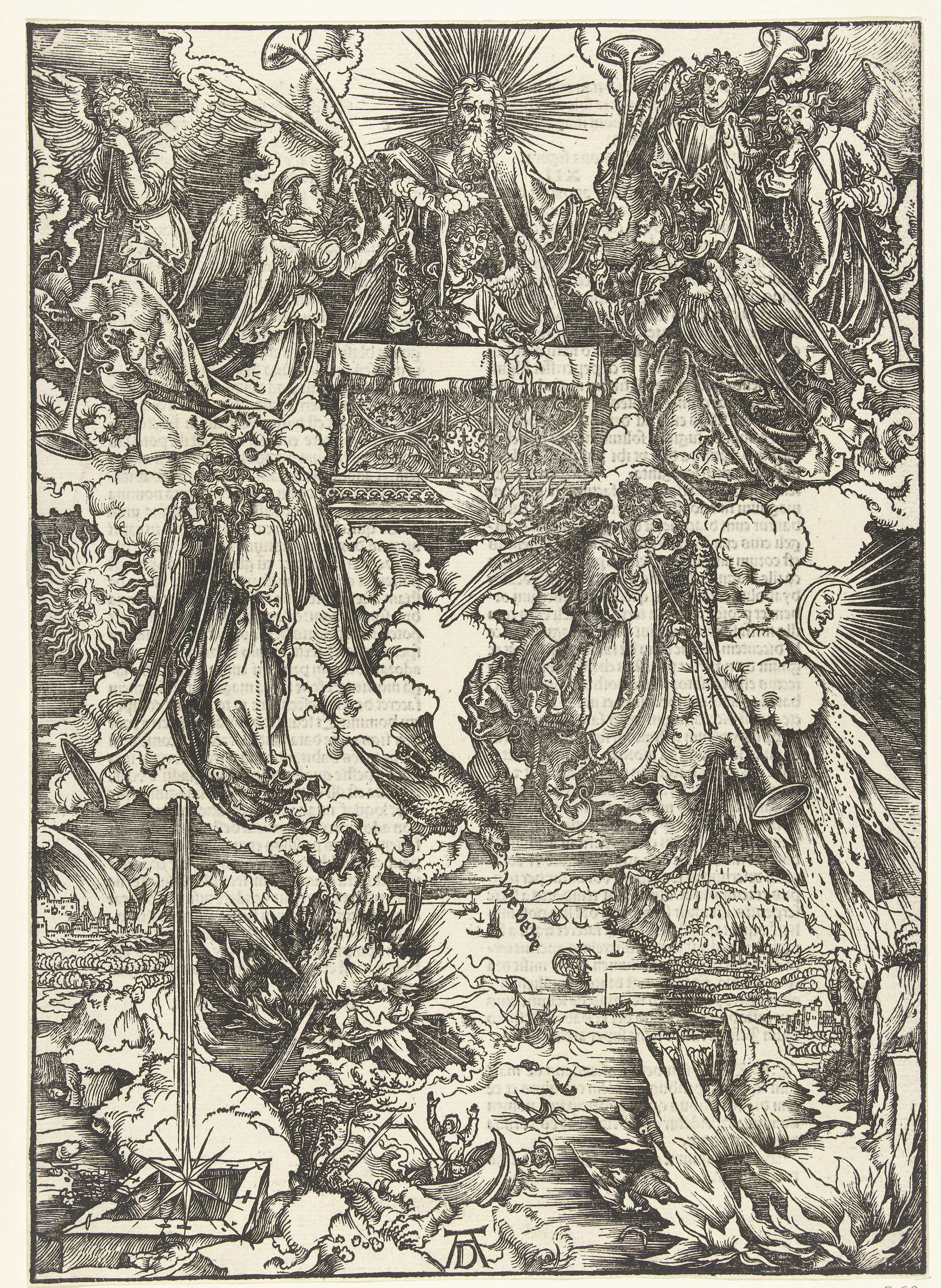 De zeven engelen met de bazuinen, by Albrecht Dürer, public domain