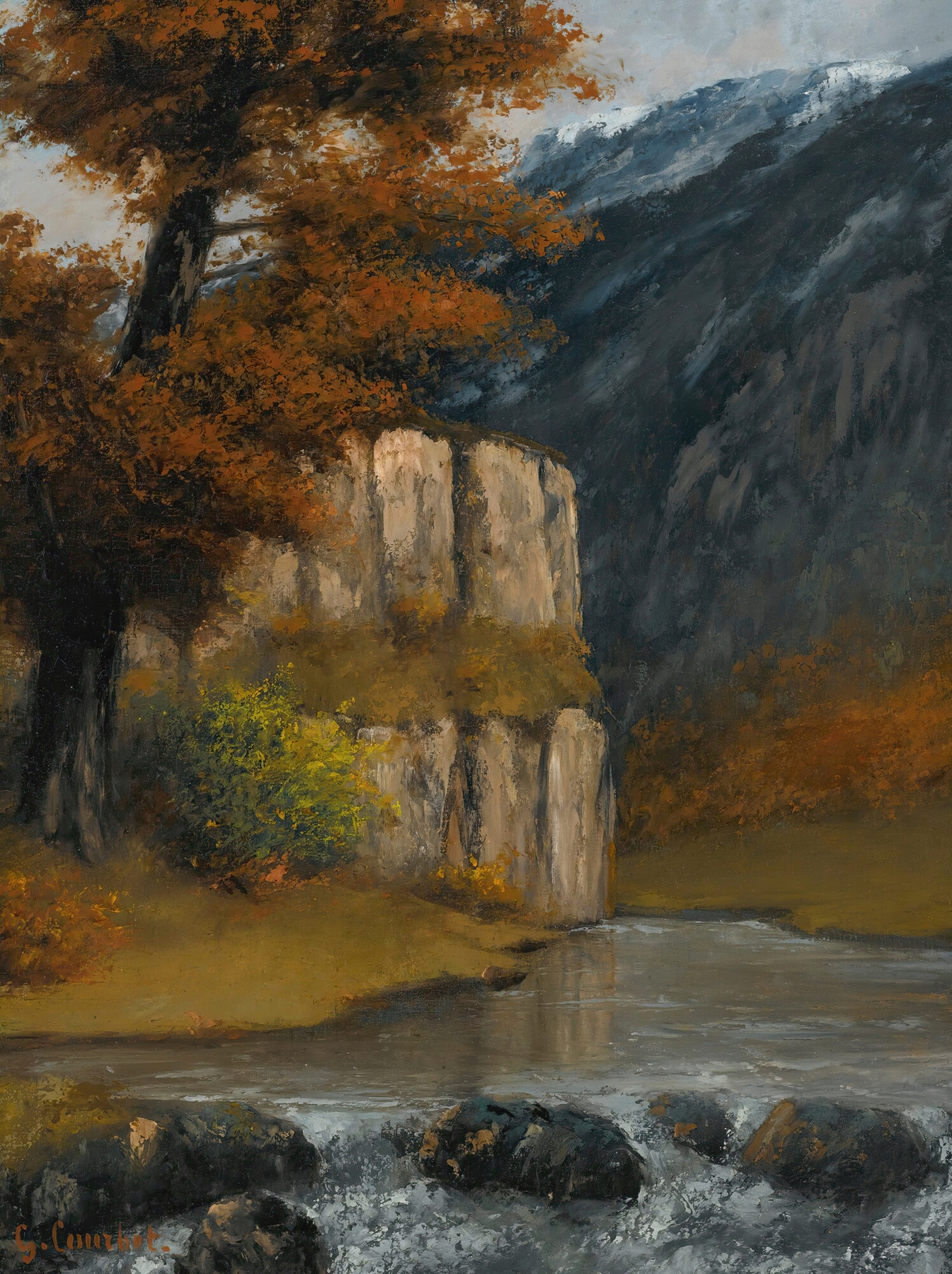 Landscape Near Ornans, by Gustave Courbet, public domain