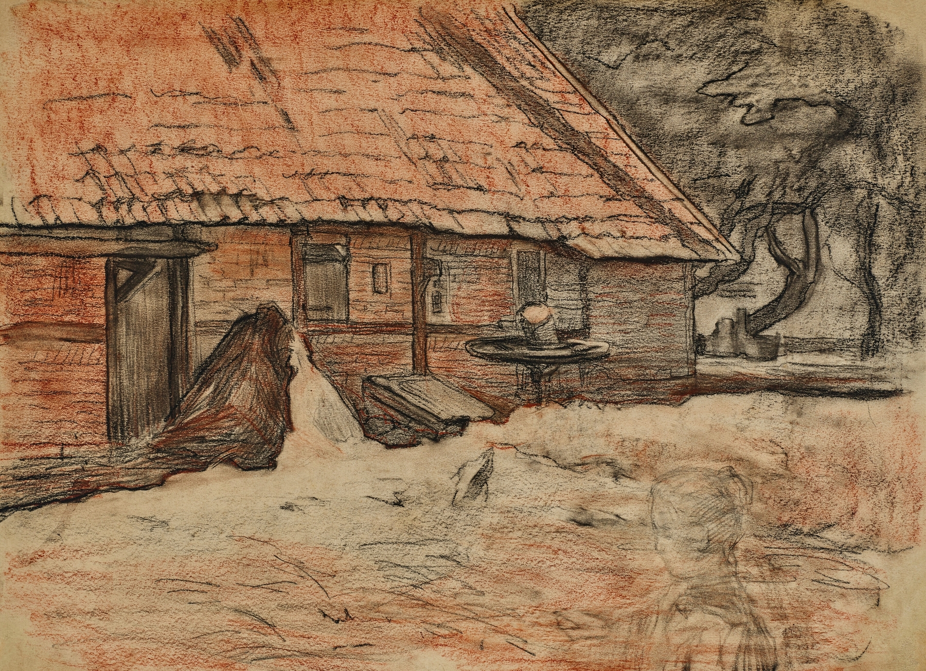 Zijaanzicht van een boerderij bij Winterswijk, by Piet Mondrian, public domain