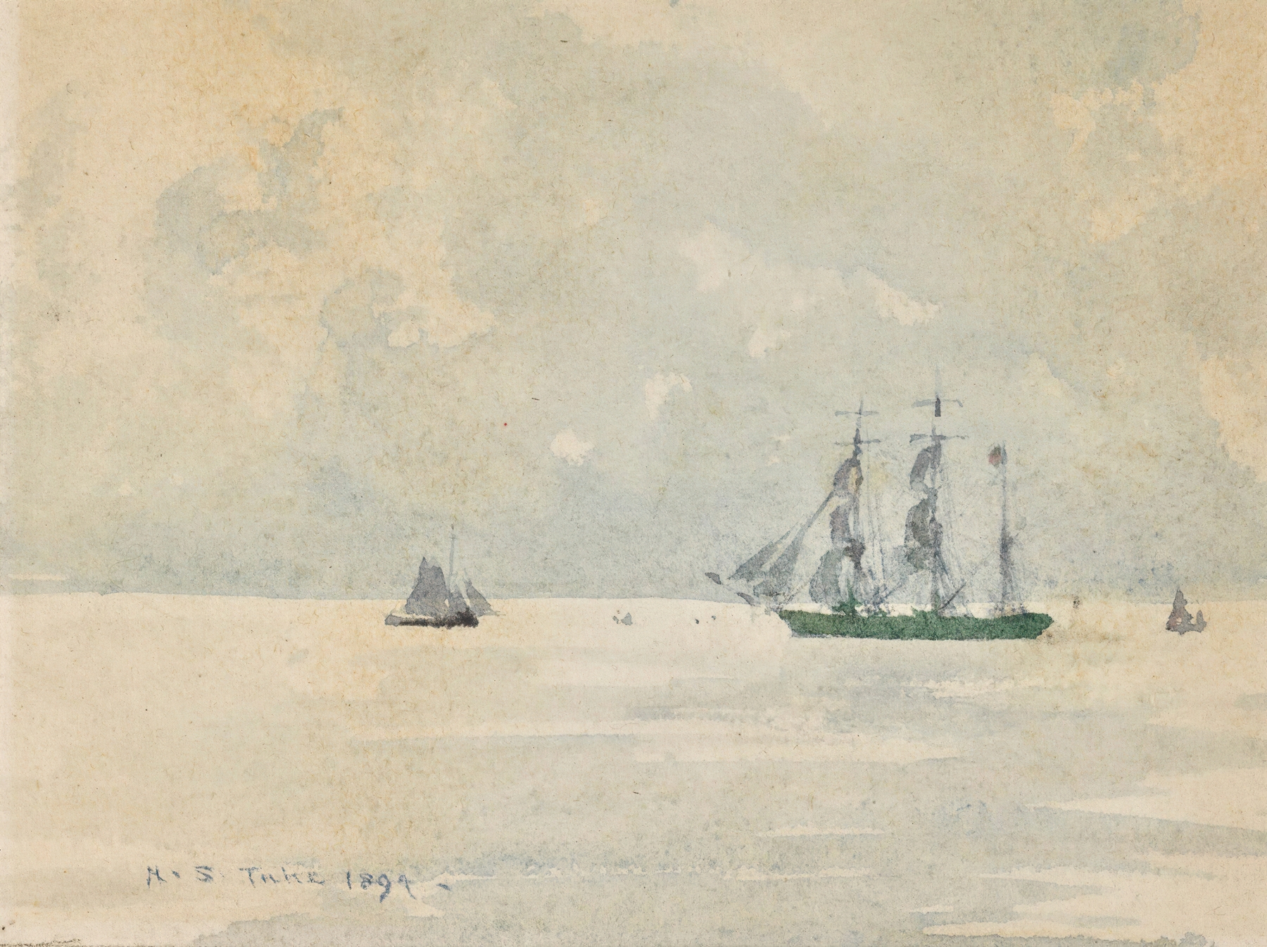 Three Masted Barque, by Henry Scott Tuke, public domain