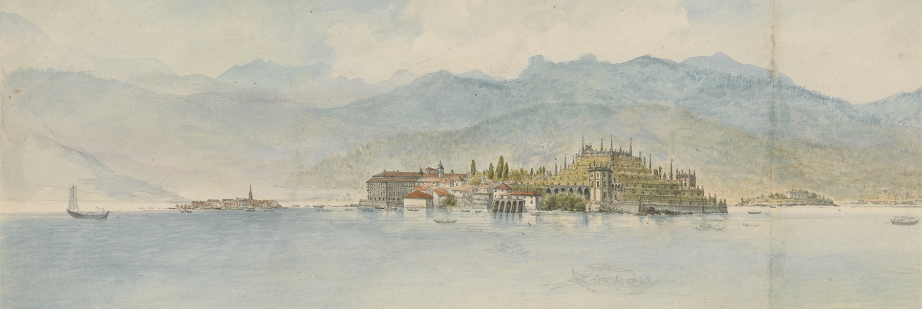 Landscape of Isola Bella, Lago Maggiore by Charles Gore, oil painting