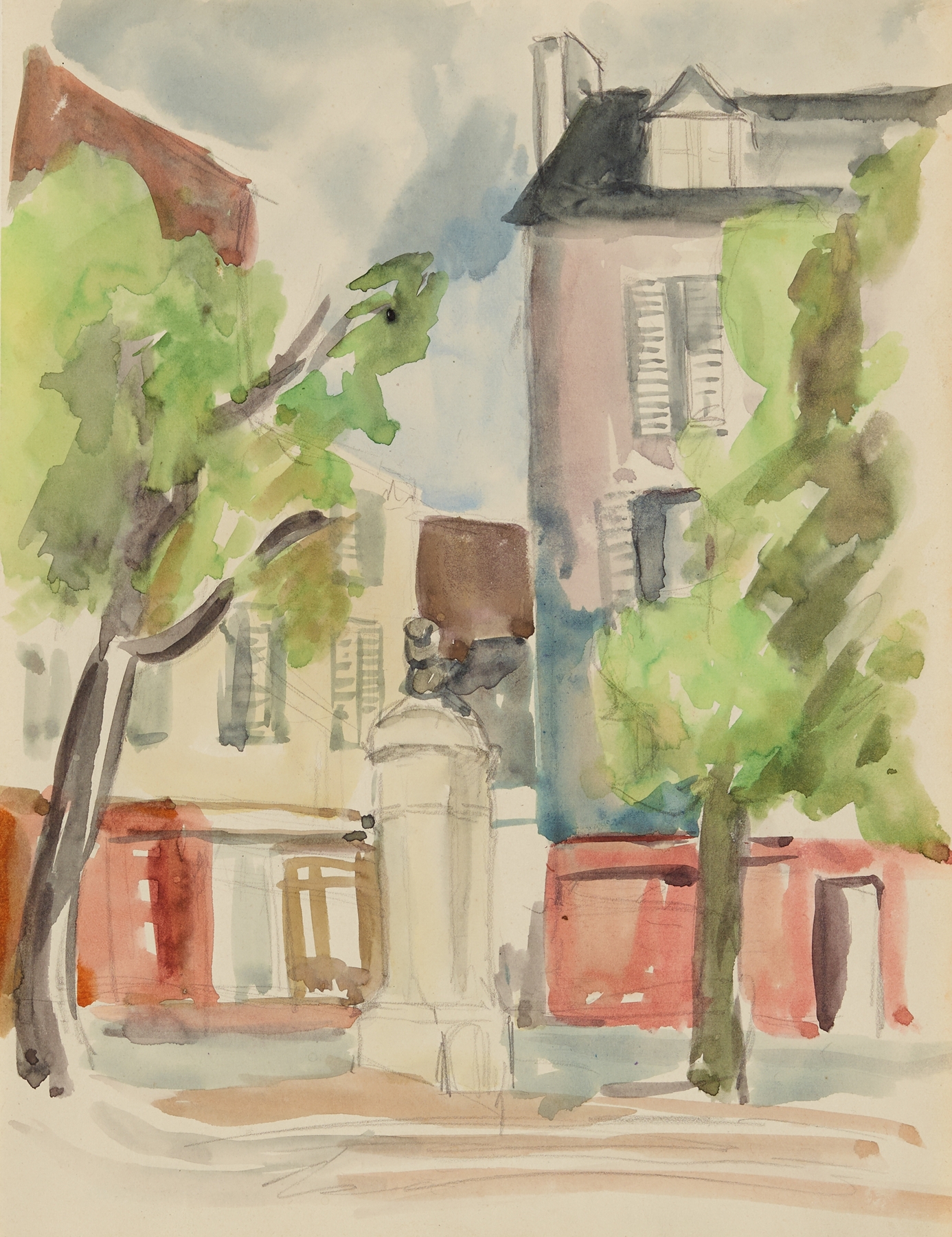 Dorfplatz, by Anny Dollschein, public domain