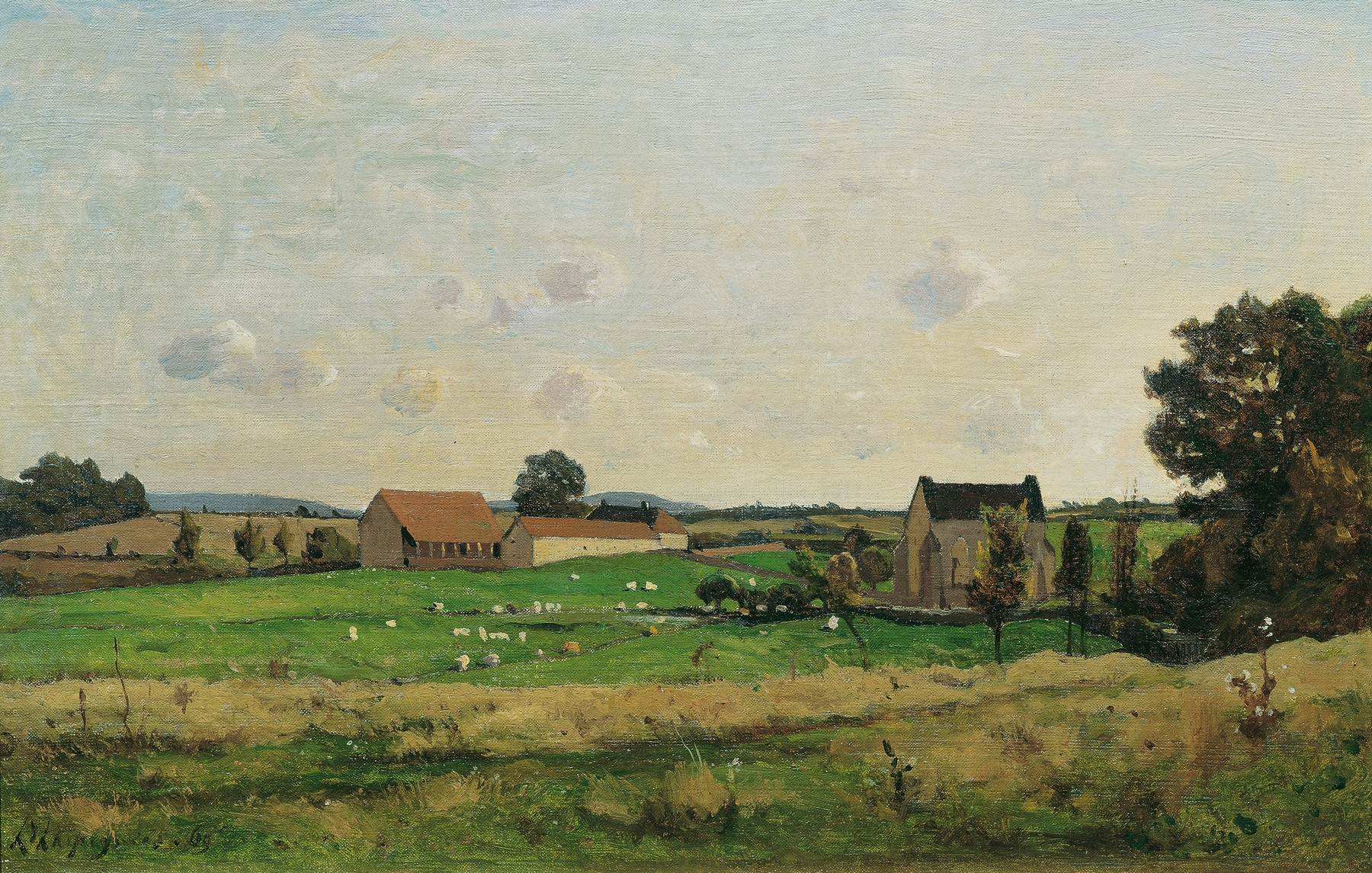 Das Landgut von Saulce (Dept. Gonne), by Henri-Joseph Harpignies, public domain