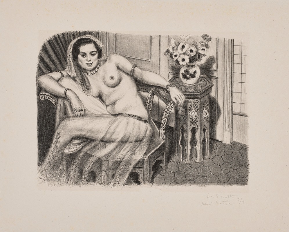 Henri Matisse's 'Hindoue à la jupe de tulle' features vibrant colors and a striking figure.