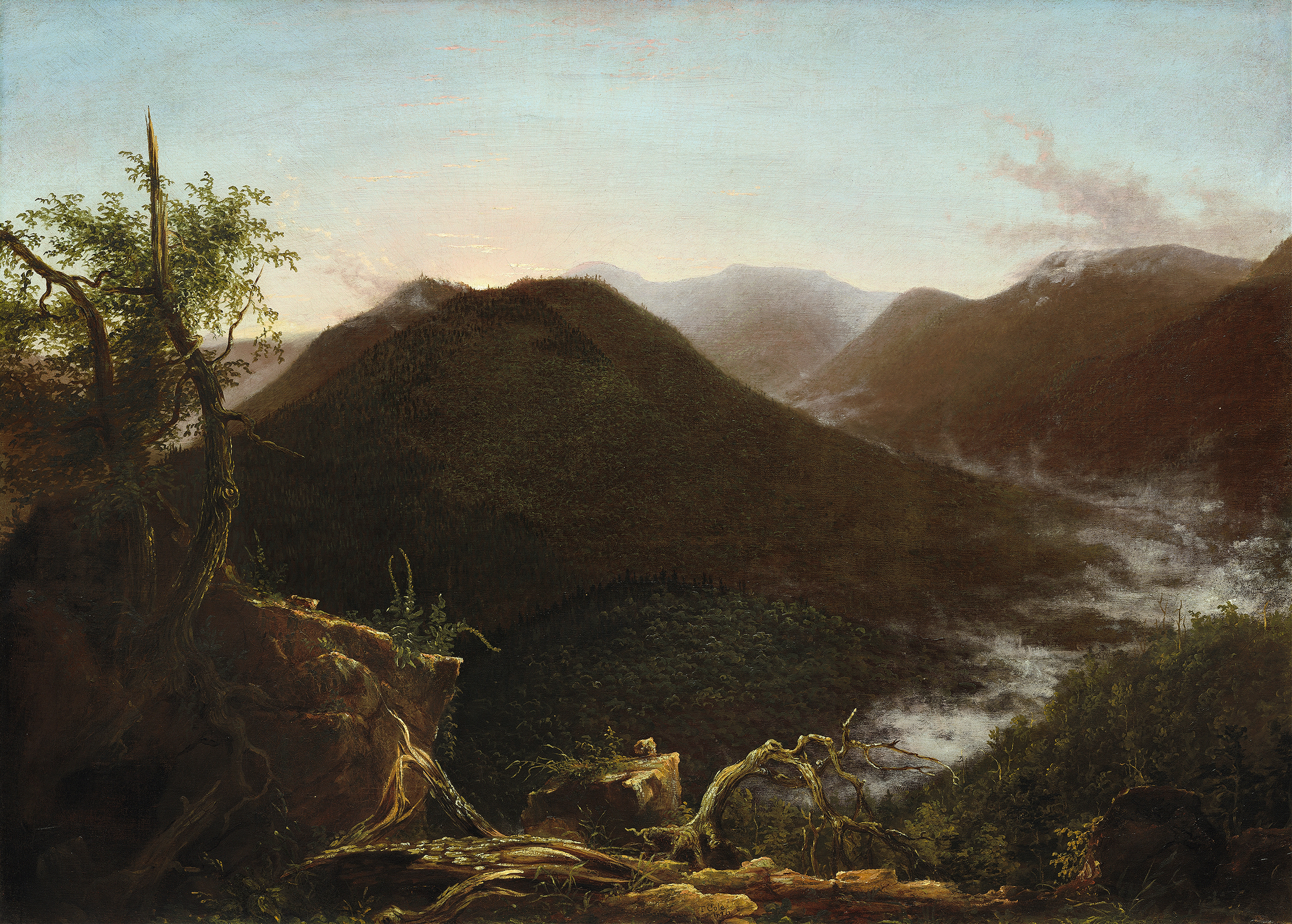 Sunrise in the Catskills, by Thomas Cole, public domain