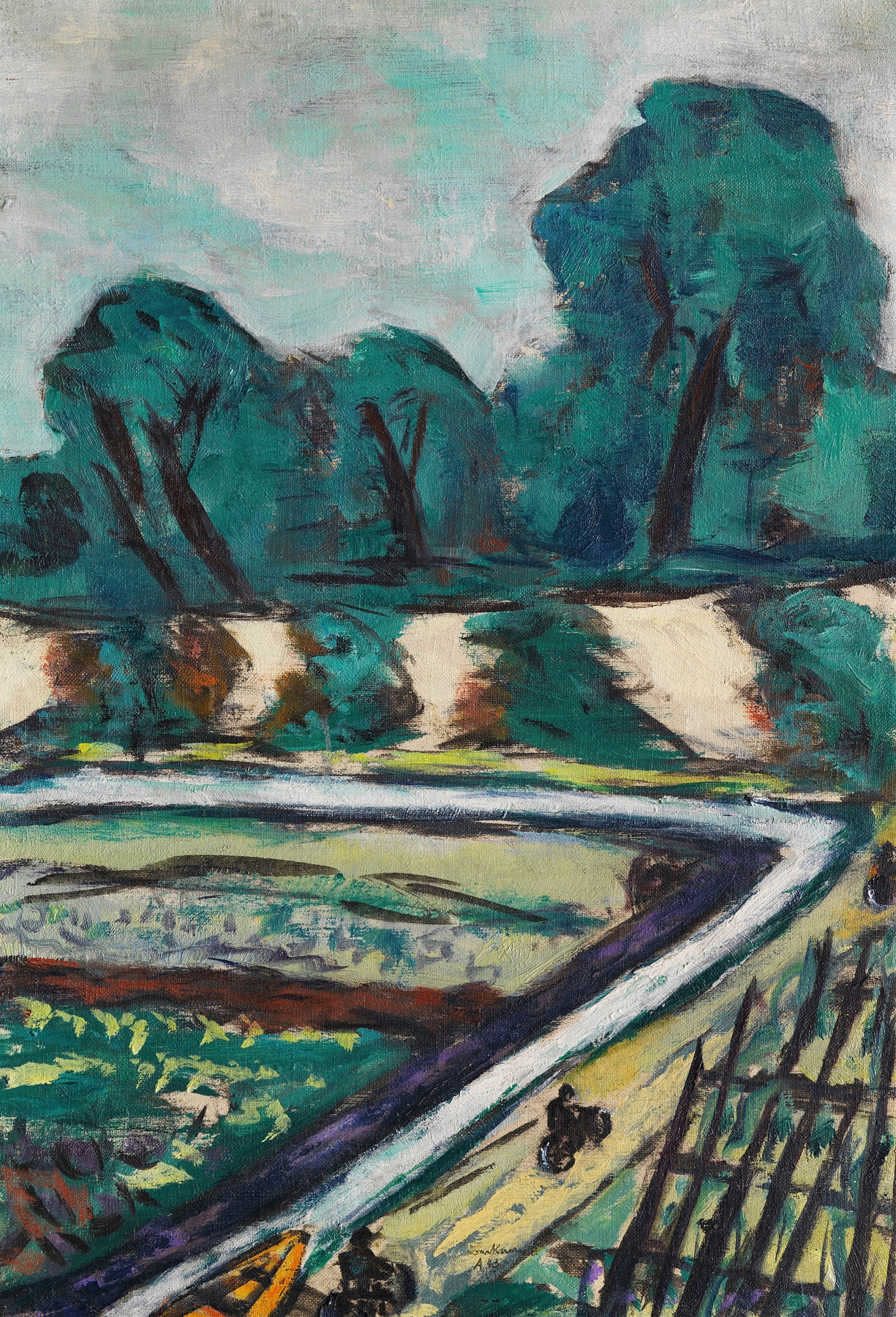 Holländischer Radfahrweg, by Max Beckmann, public domain